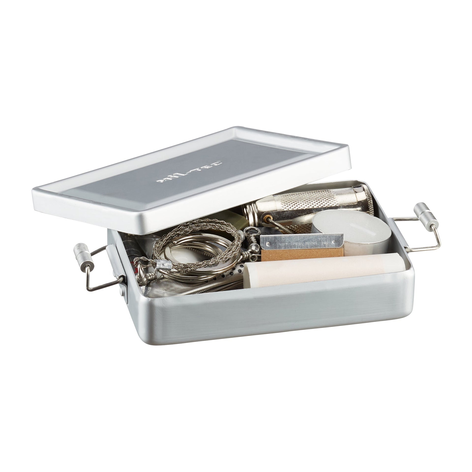 Kit di sopravvivenza con scatola in alluminio