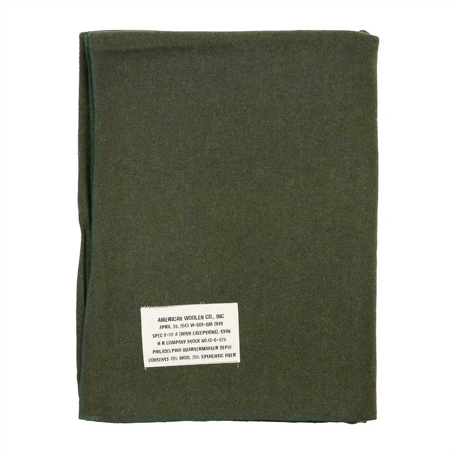 Manta de lana US oliva como nueva