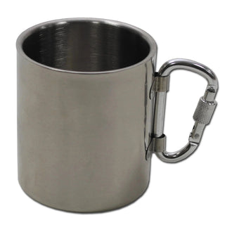 Bicchiere in acciaio inox con moschettone 300 ml