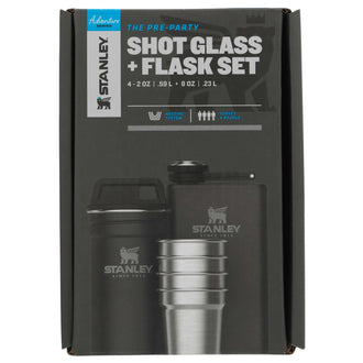 Hip flask and shot glass set 0.236 L