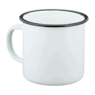 Enamel mug 300 ml white black