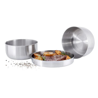 Set de ollas de acero inoxidable para camping