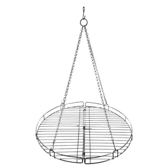 Folding grill grate with chain, 46.8 cm