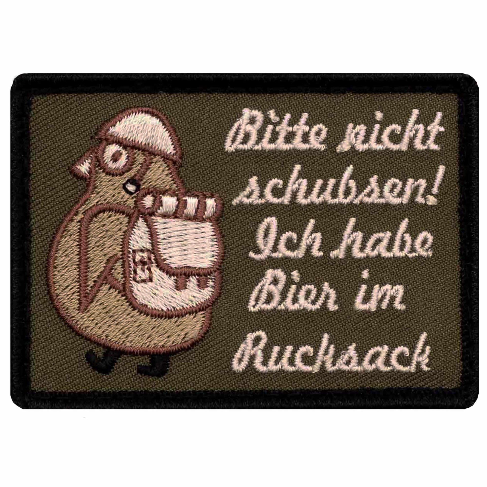 Patch Nicht Schubsen, ich habe bier im mochila
