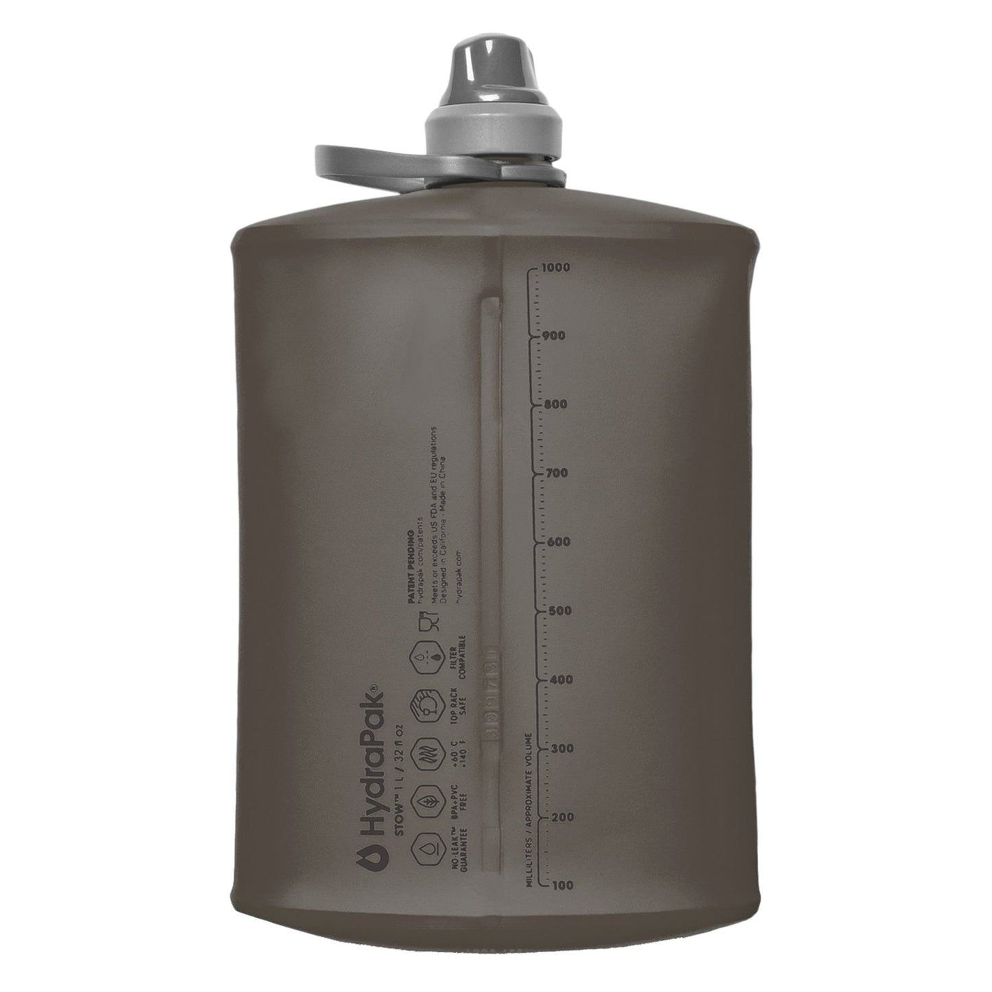 Folding Water Bottle Stow 1 L mammoth grey