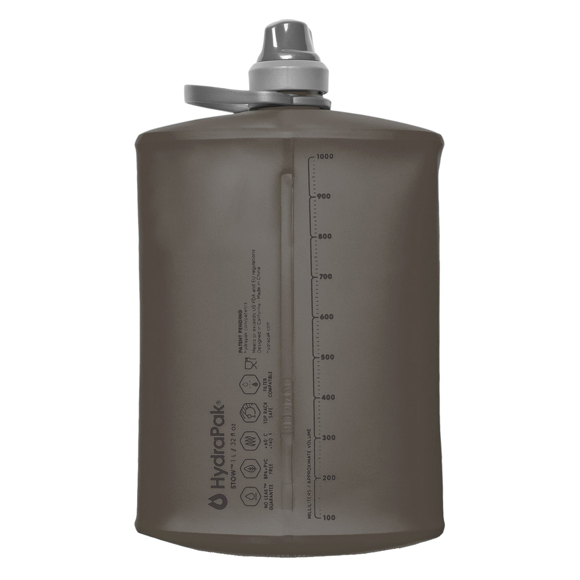 Folding Water Bottle Stow 1 L mammoth grey