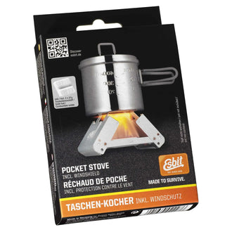 Pocket stove with windscreen
