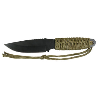 Knife parachute cord with fire starter olive