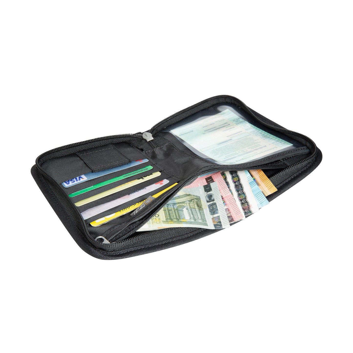 Travel zip wallet with RFID blocking