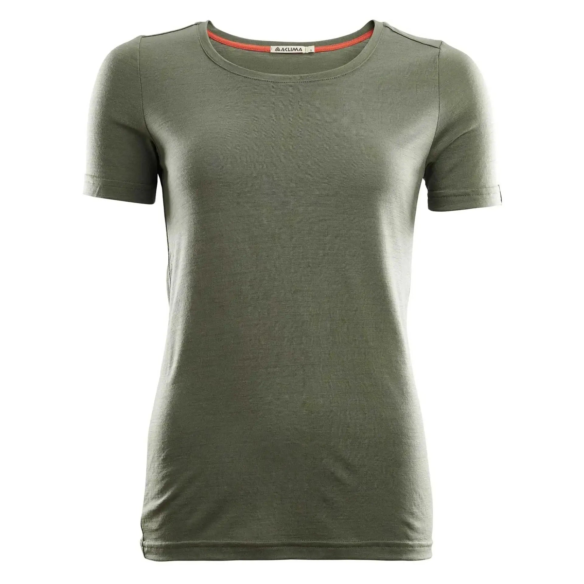 aclima-t-shirt-lightwool-round-neck-ranger-green-frauen-ansicht-1