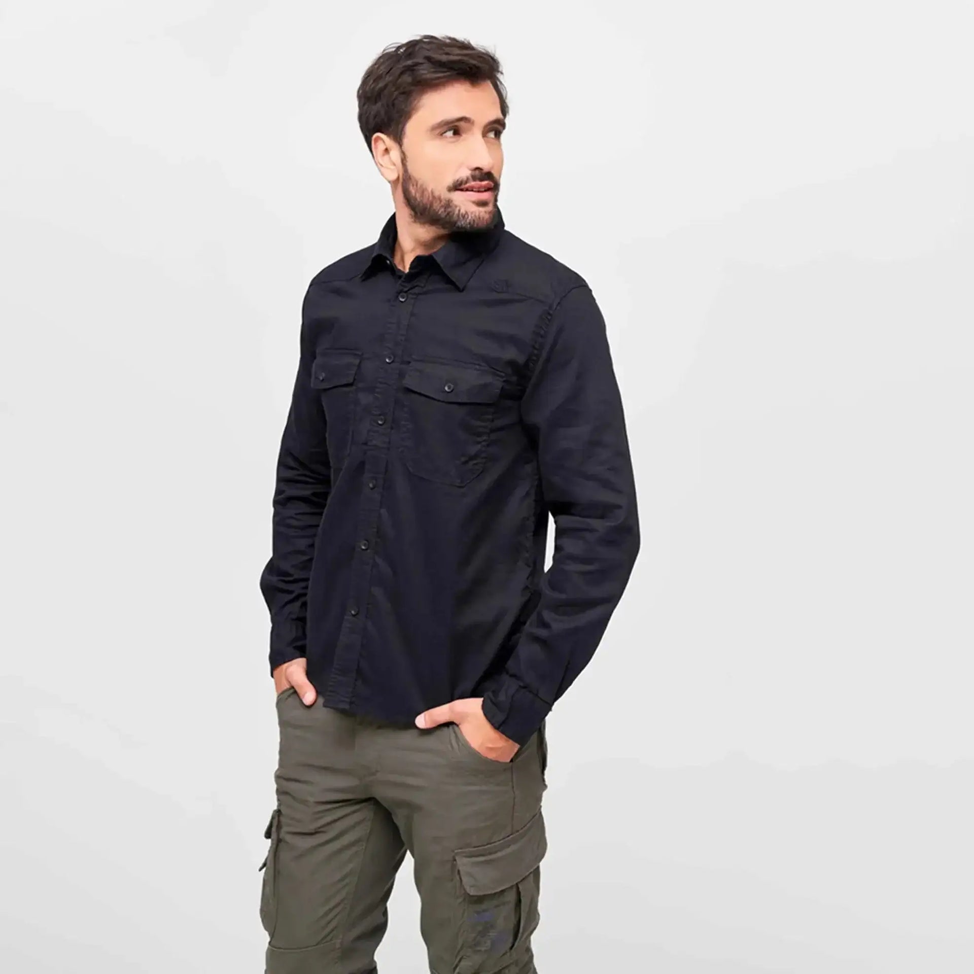 brandit-hemd-flanellshirt-schwarz-ansicht-2