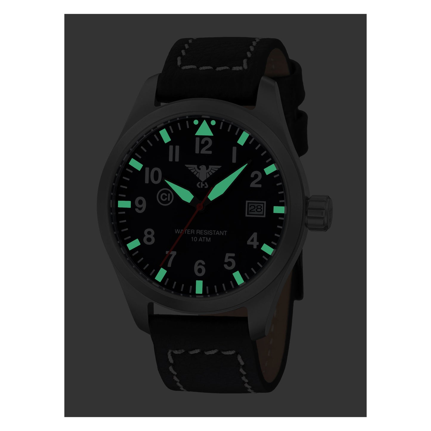 Watch Airleader Steel with Buffalo Leather Band