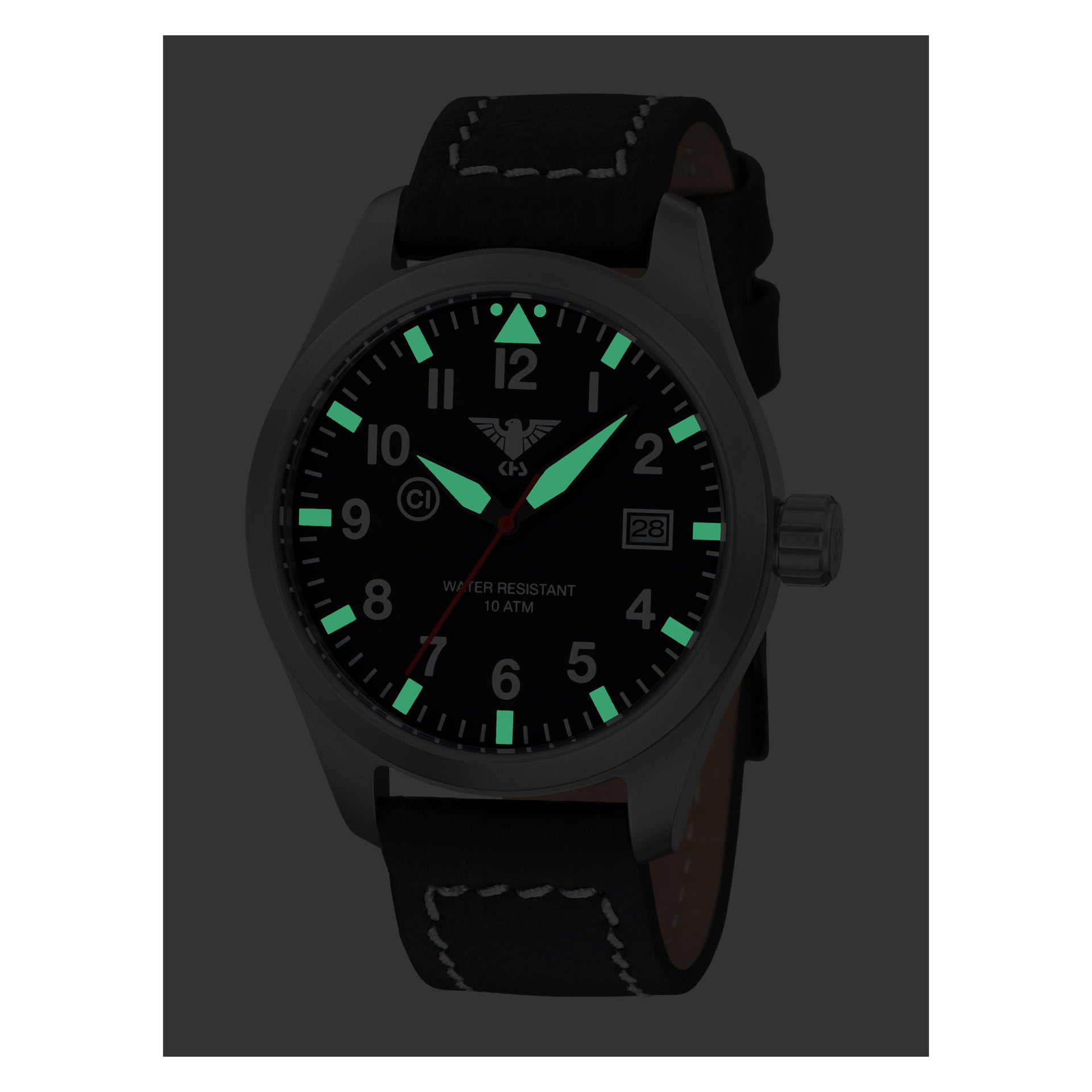 Watch Airleader Steel with Buffalo Leather Band