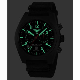 Inceptor Black Steel Chronograph watch with NATO strap