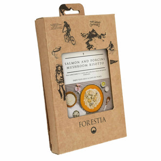 Salmon with porcini mushroom risotto