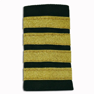 Rank insignia: 4 gold stripes