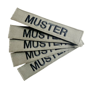 embroidered on fabric with hook-and-loop