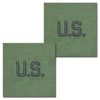 Badge US Letters olive textile