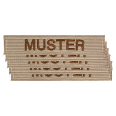 Set 5 fasce portanome Khaki - Marrone / ricamato su tessuto con velcro