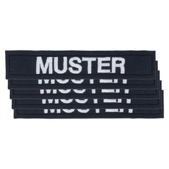 Set di 5 nastri con nome Navy - Bianco / ricamato su tessuto con velcro