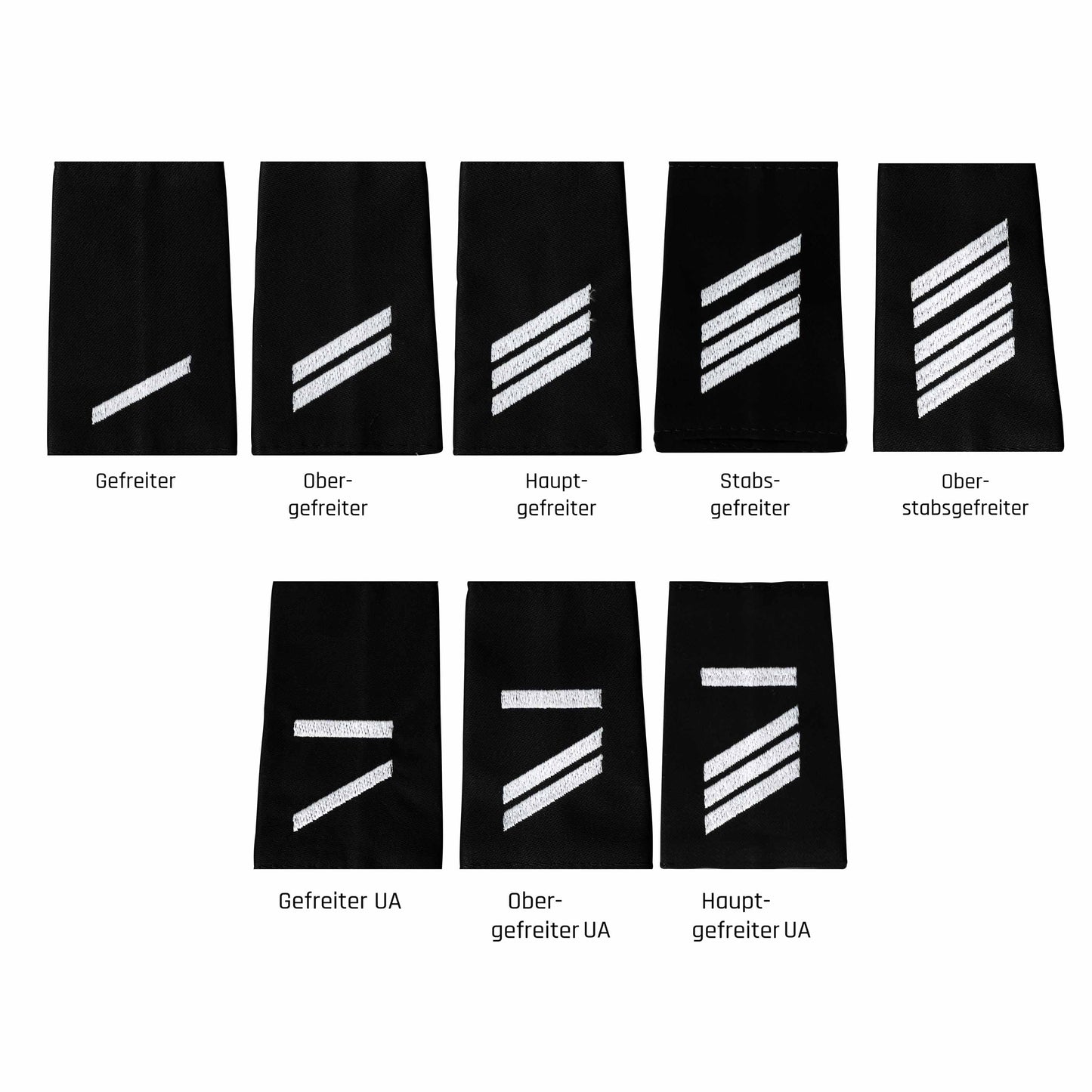 Tela de insignia de rango alemán/blanco