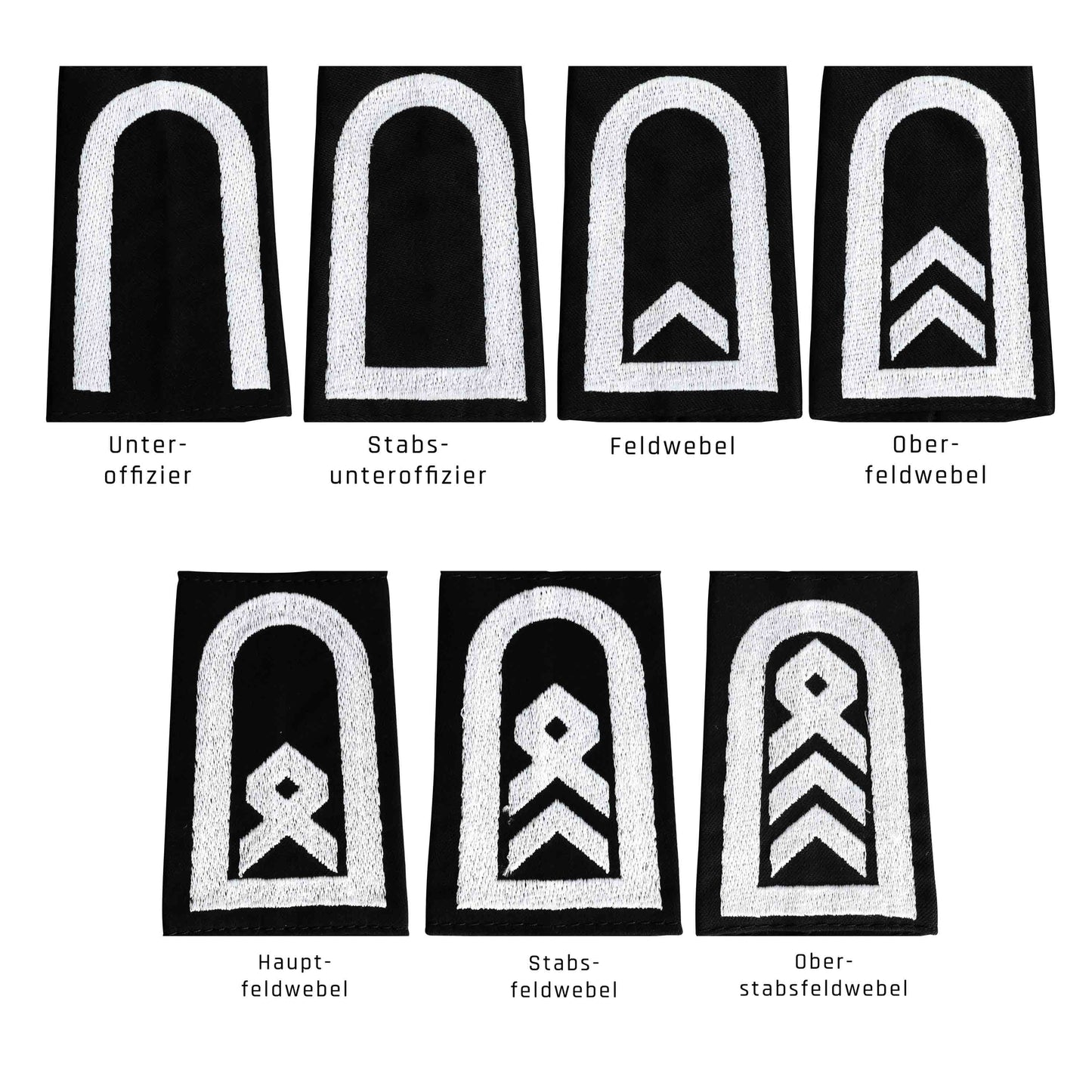 Tela de insignia de rango alemán/blanco