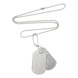 US stainless steel dog tags, set of 2, with embossing