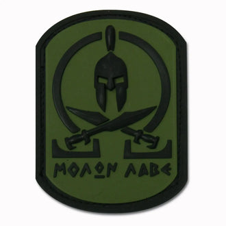 Écusson 3D Molon Labe Spartan olive