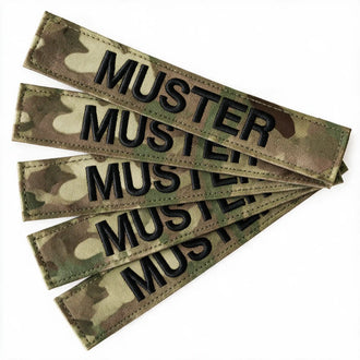 Name tapes 5-piece set Multicam black embroidered on fabric