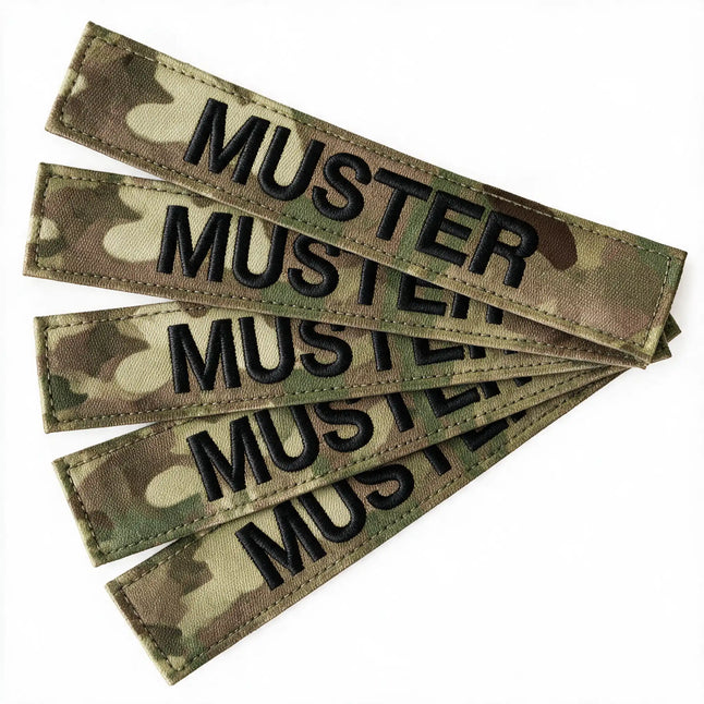 Cintas de nombre set de 5 Multicam negro bordado sobre textil