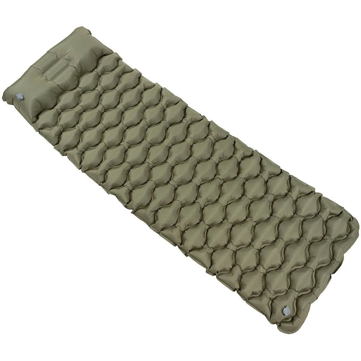 Inflatable sleeping pad with headrest