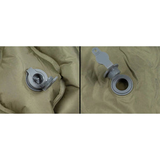 Inflatable sleeping pad with headrest