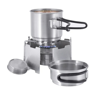 Compact cook set alcohol burner set