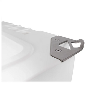 Locking plate with bottle opener for cool box