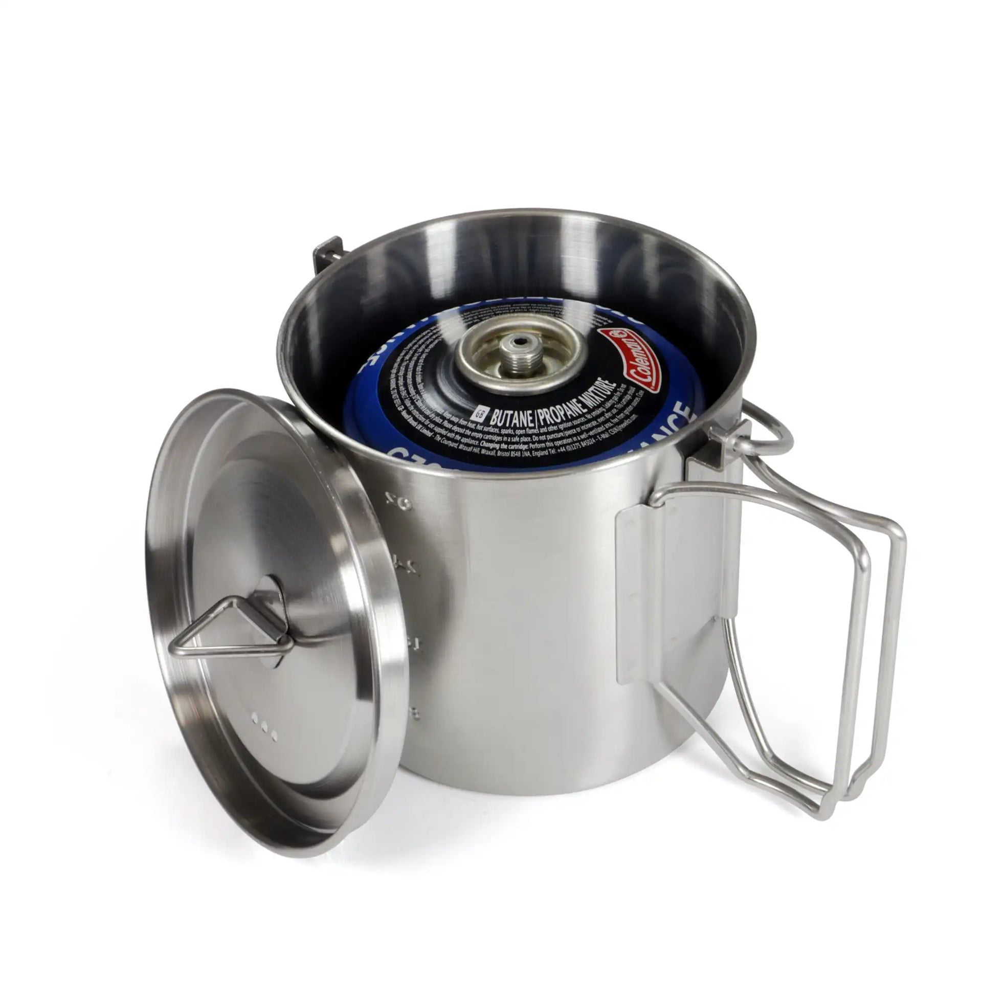 Olla de camping de acero inoxidable '2 en 1'