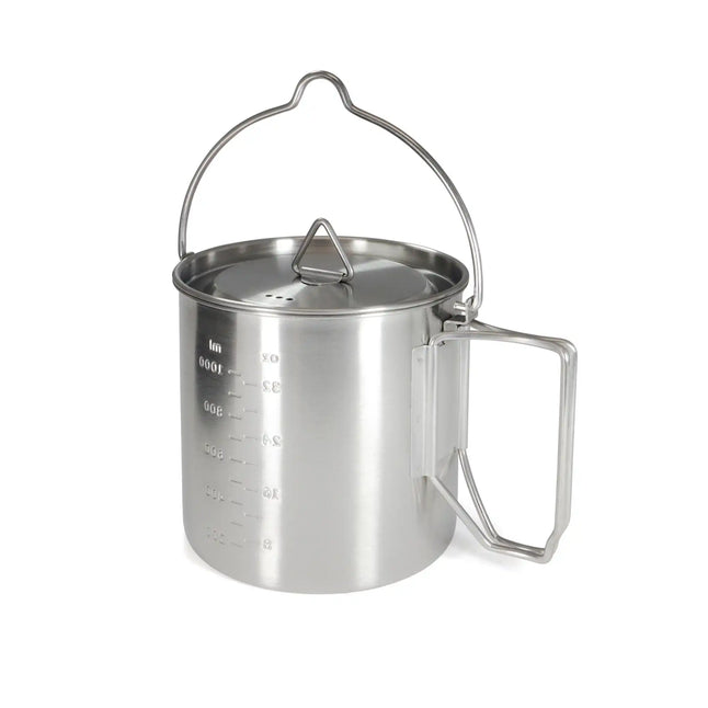 Pentola da campeggio in acciaio inox 2 in 1