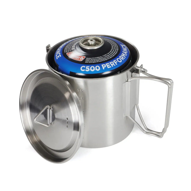 Pentola da campeggio in acciaio inox 2 in 1