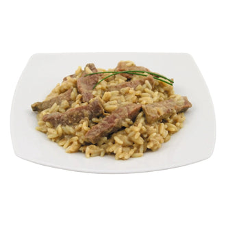 Beef strips with rice, fully canned, 400g