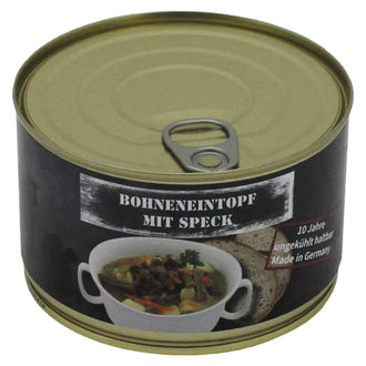 Bean stew with bacon, fully canned, 400g