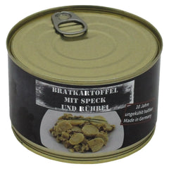 Fried potatoes with bacon and egg, canned meal, 400 g