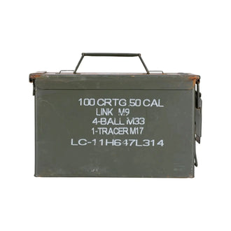 Boîte à munitions métallique américaine de taille 2 d'occasion