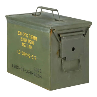 Boîte de munitions américaine d'occasion de calibre 5,56 mm