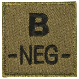 Patch de groupe sanguin, groupe sanguin B négatif