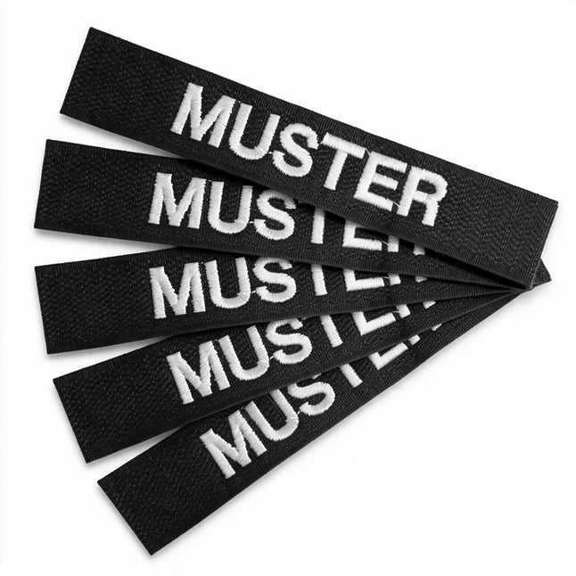 Cintas de nombre 5er Set negro