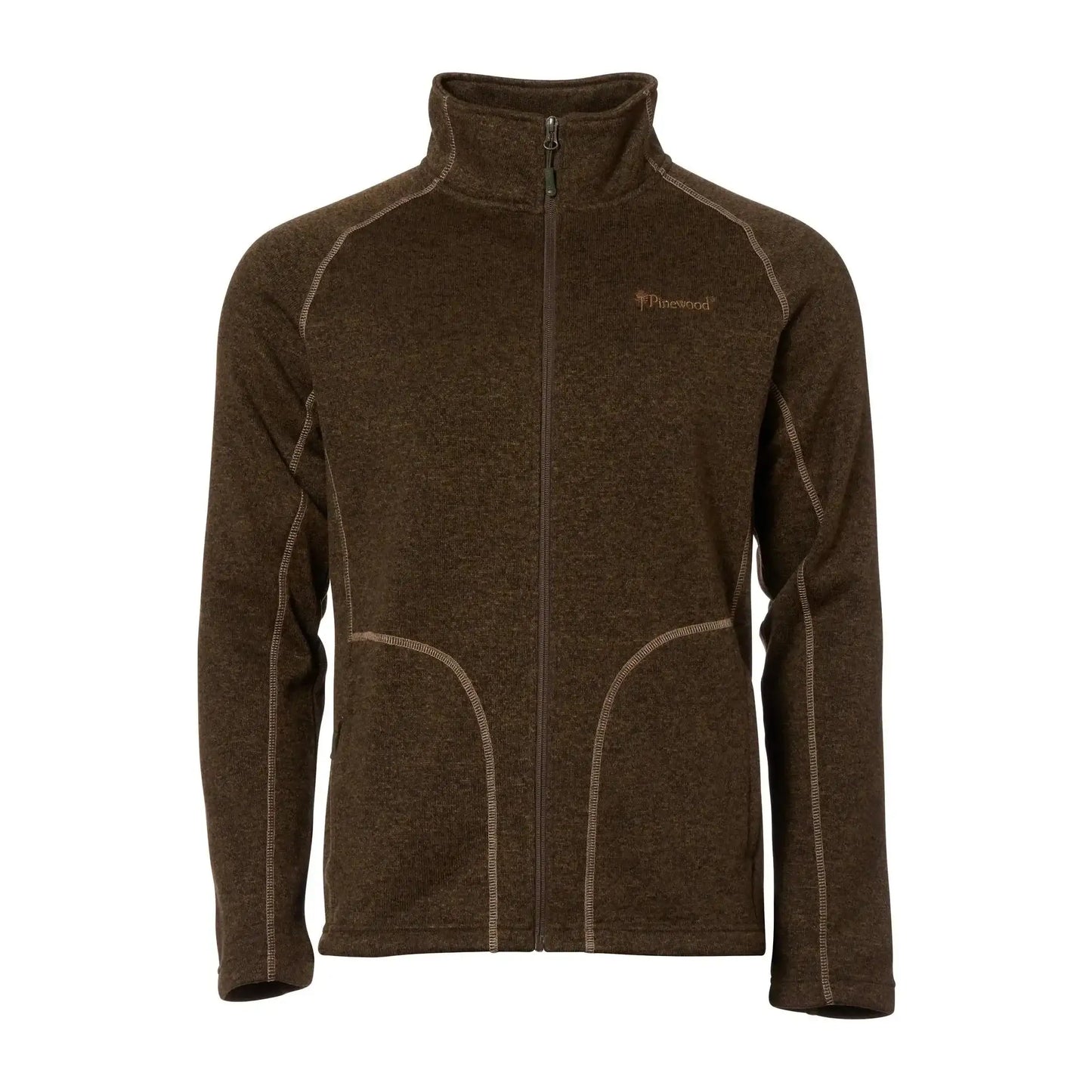 pinewood-strickjacke-gabriel-fleece-oliv-melange-ansicht-3
