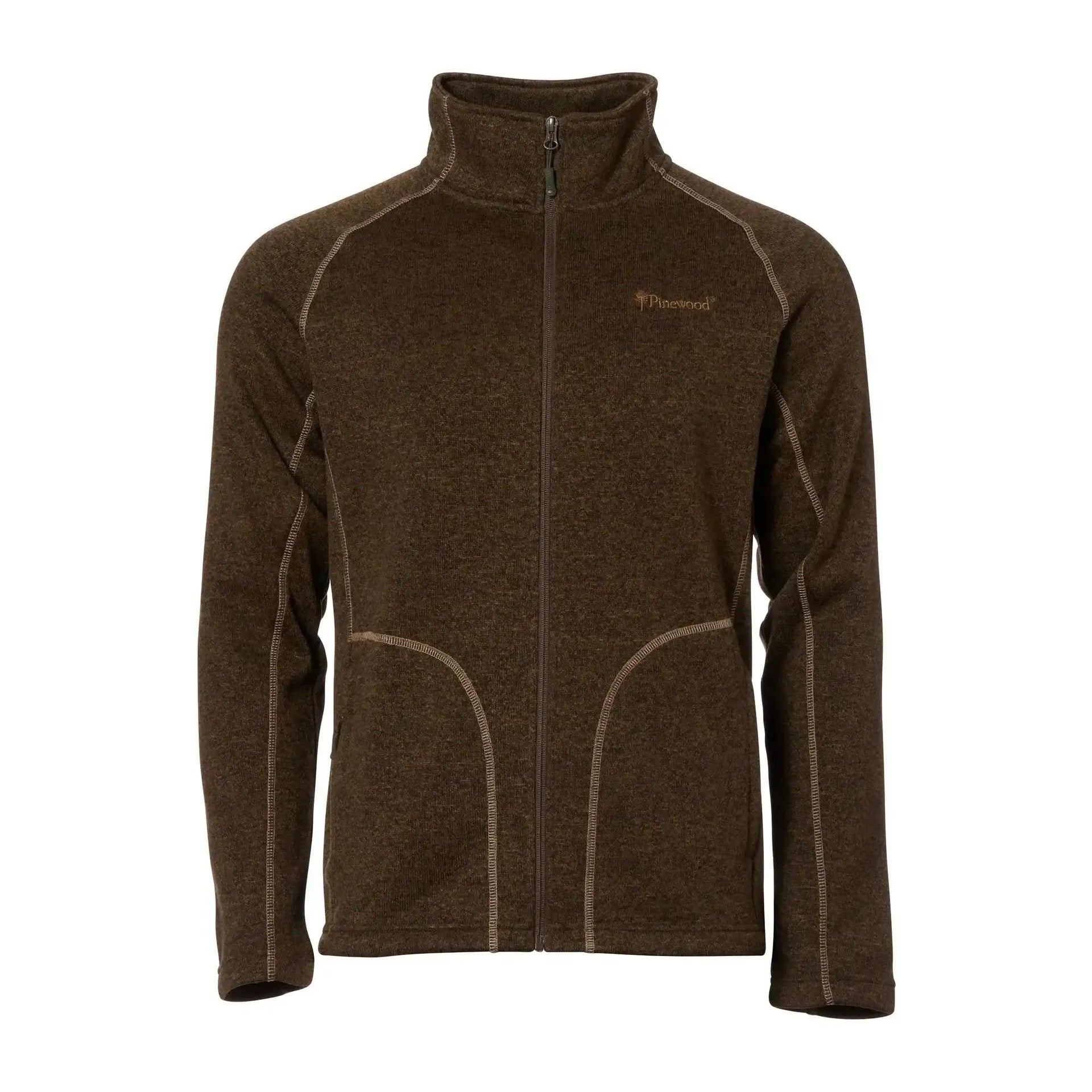 pinewood-strickjacke-gabriel-fleece-oliv-melange-ansicht-3