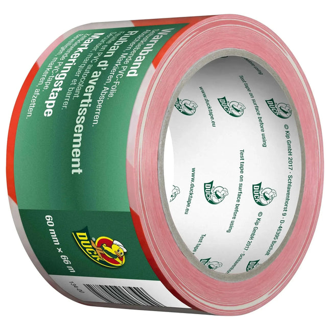 Warning tape 60 mm x 66 m red white