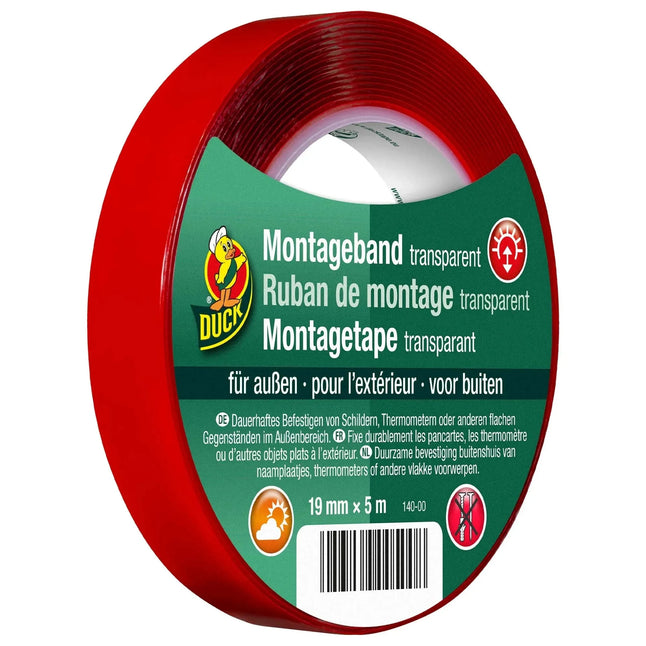 Mounting tape outdoor 19 mm x 5 m transparent