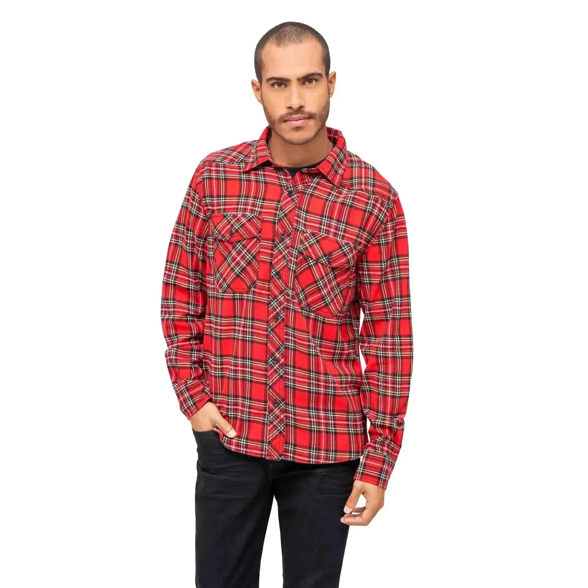 brandit-hemd-check-shirt-schwarz-grau-ansicht-13