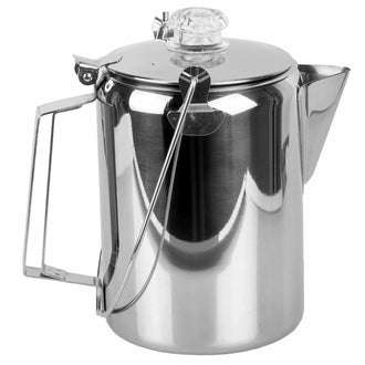 Stainless steel coffee pot with percolator